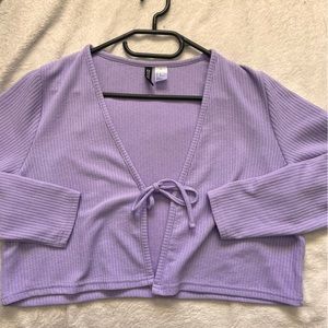 H&M Tie Front Lavender Cardigan Women’s Size XL